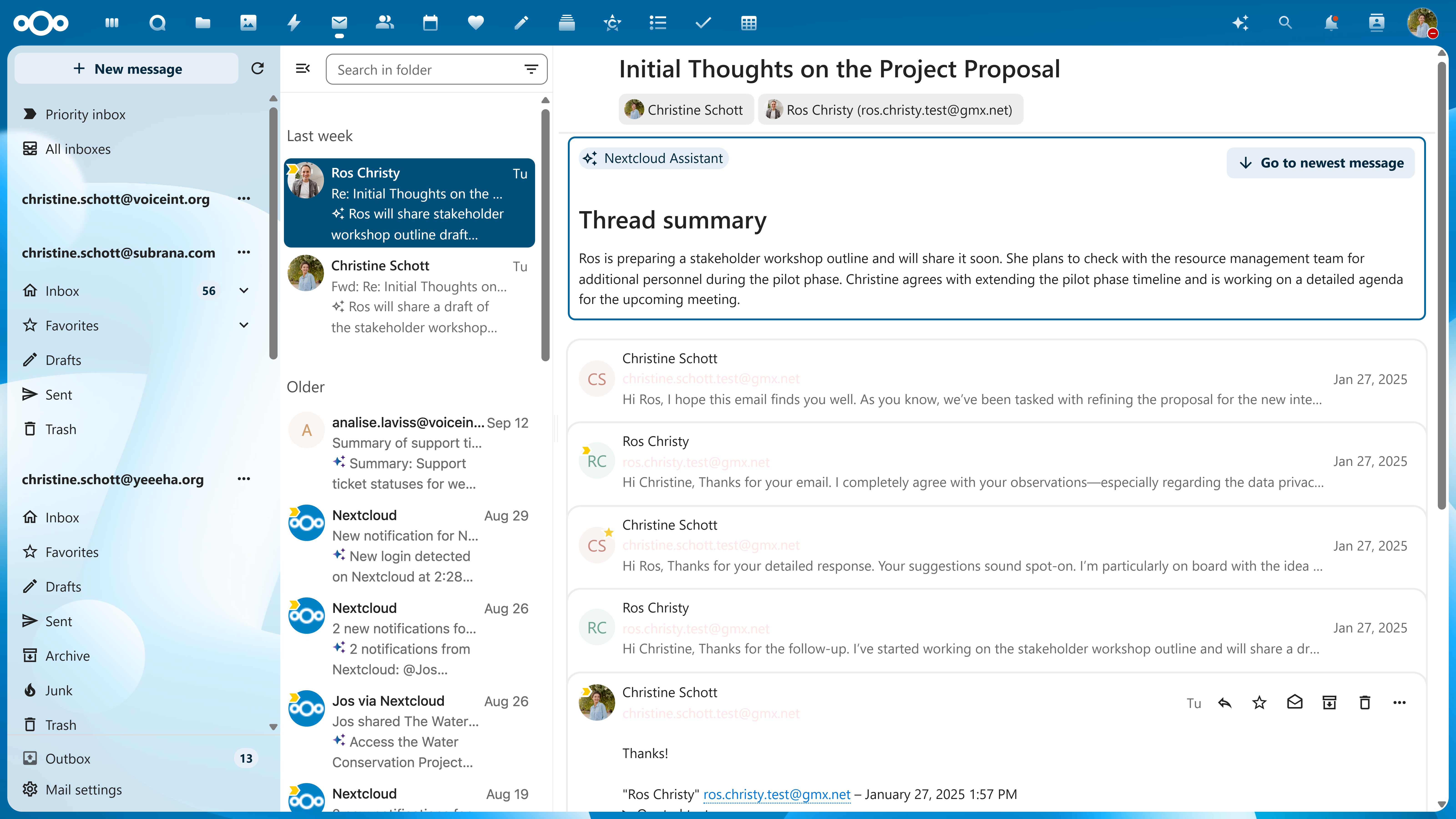 Nextcloud Assistant in Mail