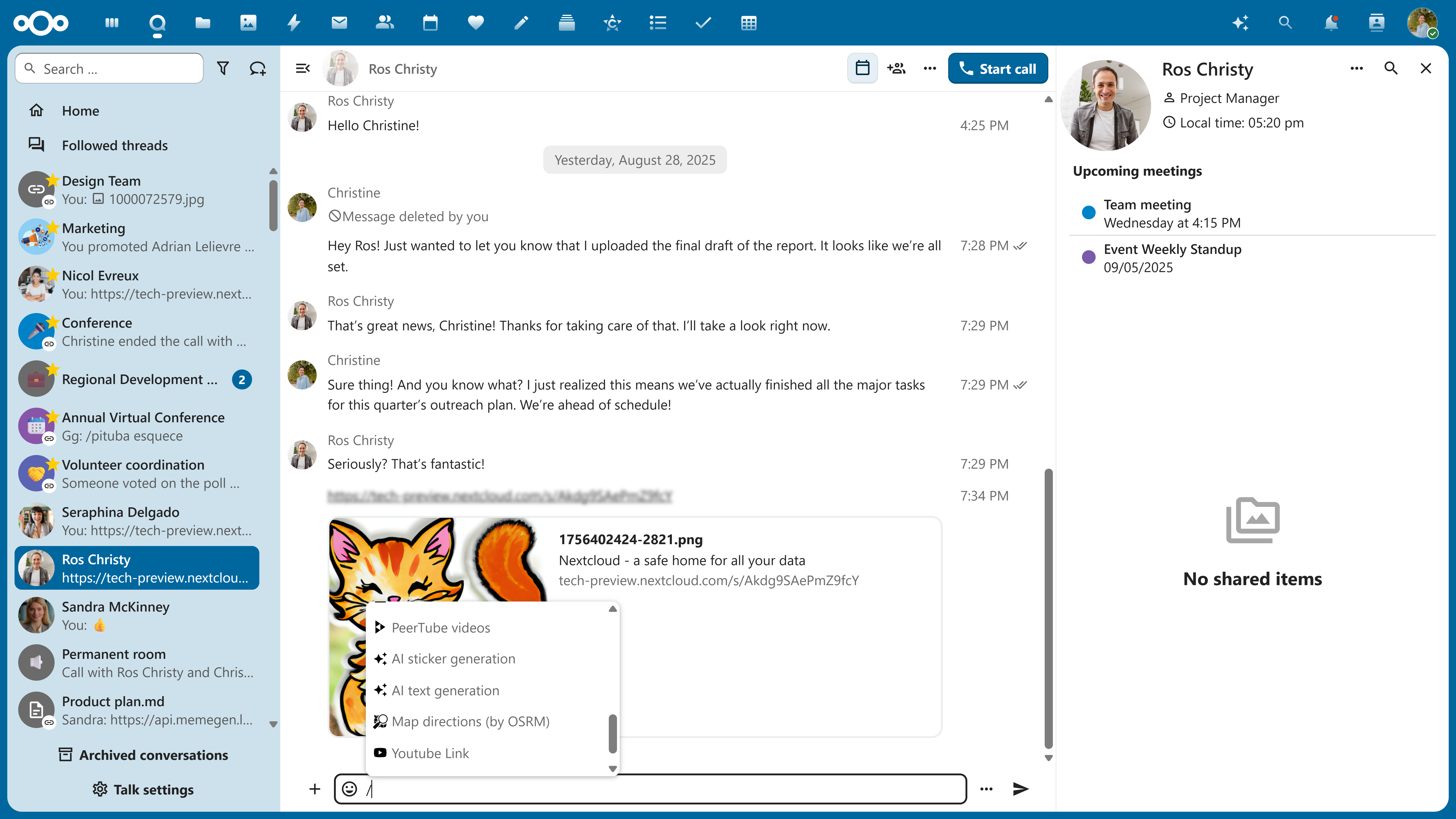 Nextcloud Assistant in Talk