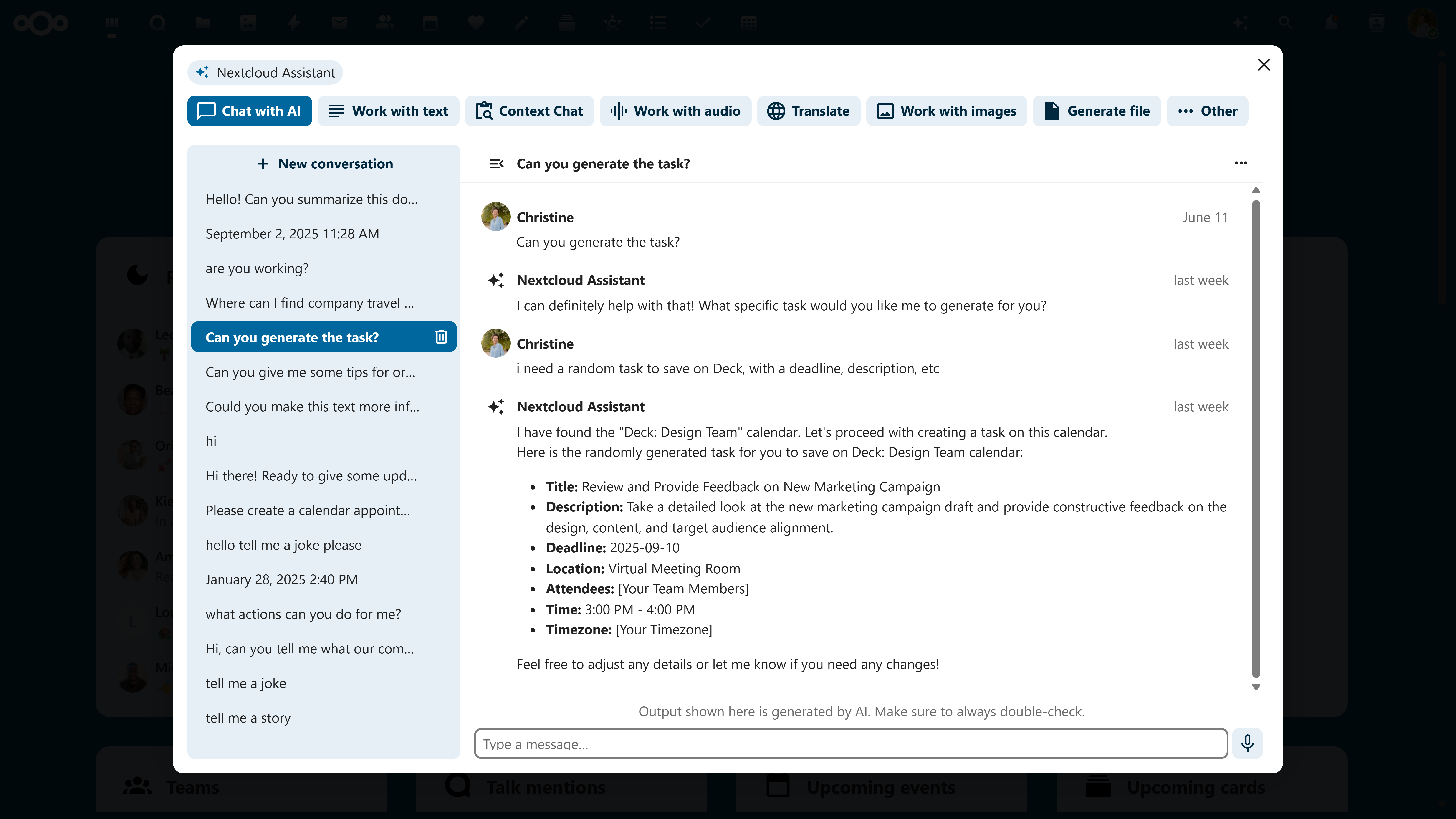 Nextcloud AI Assistant Overview