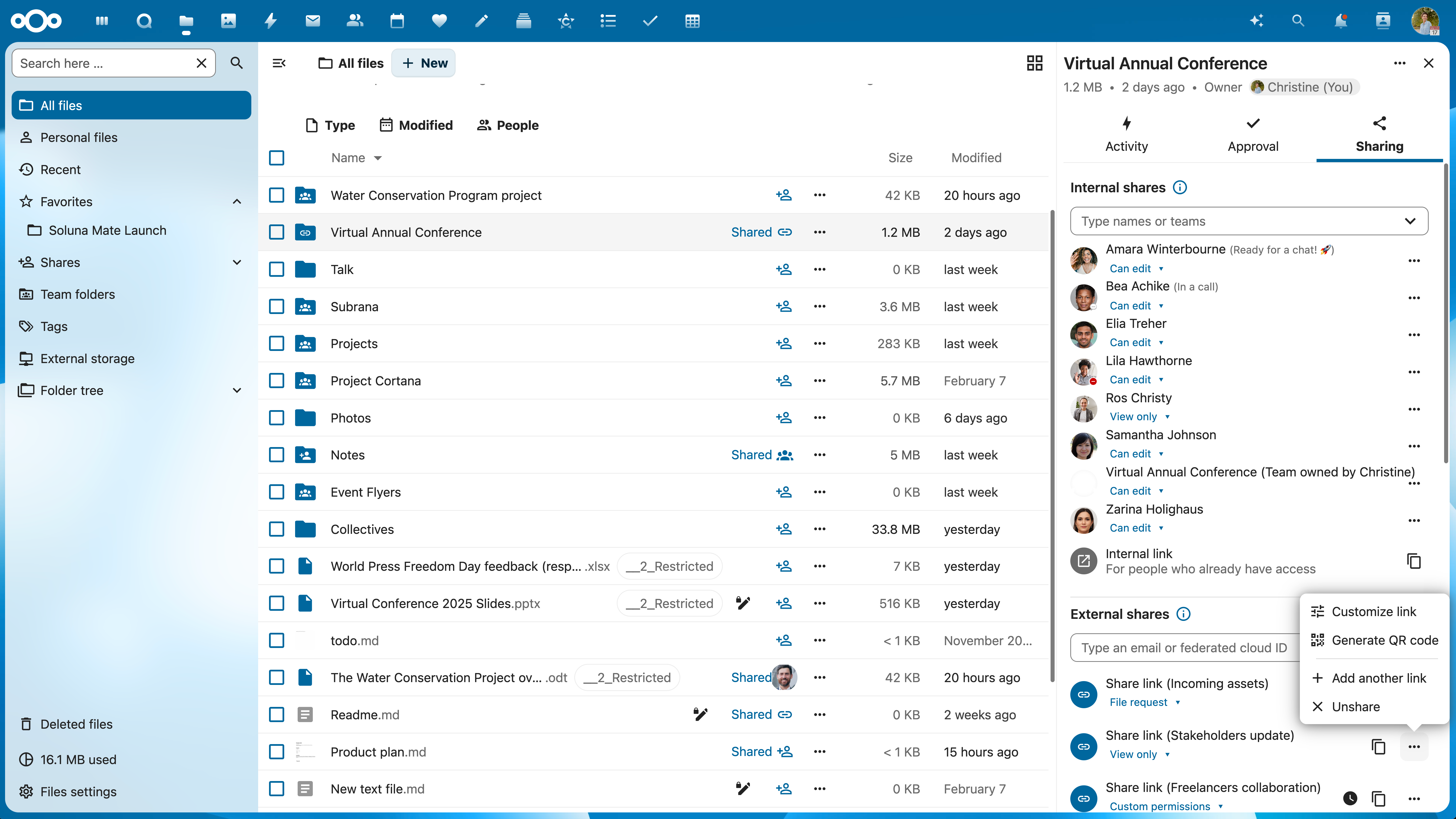 Nextcloud Files Custom Link Names (Web)