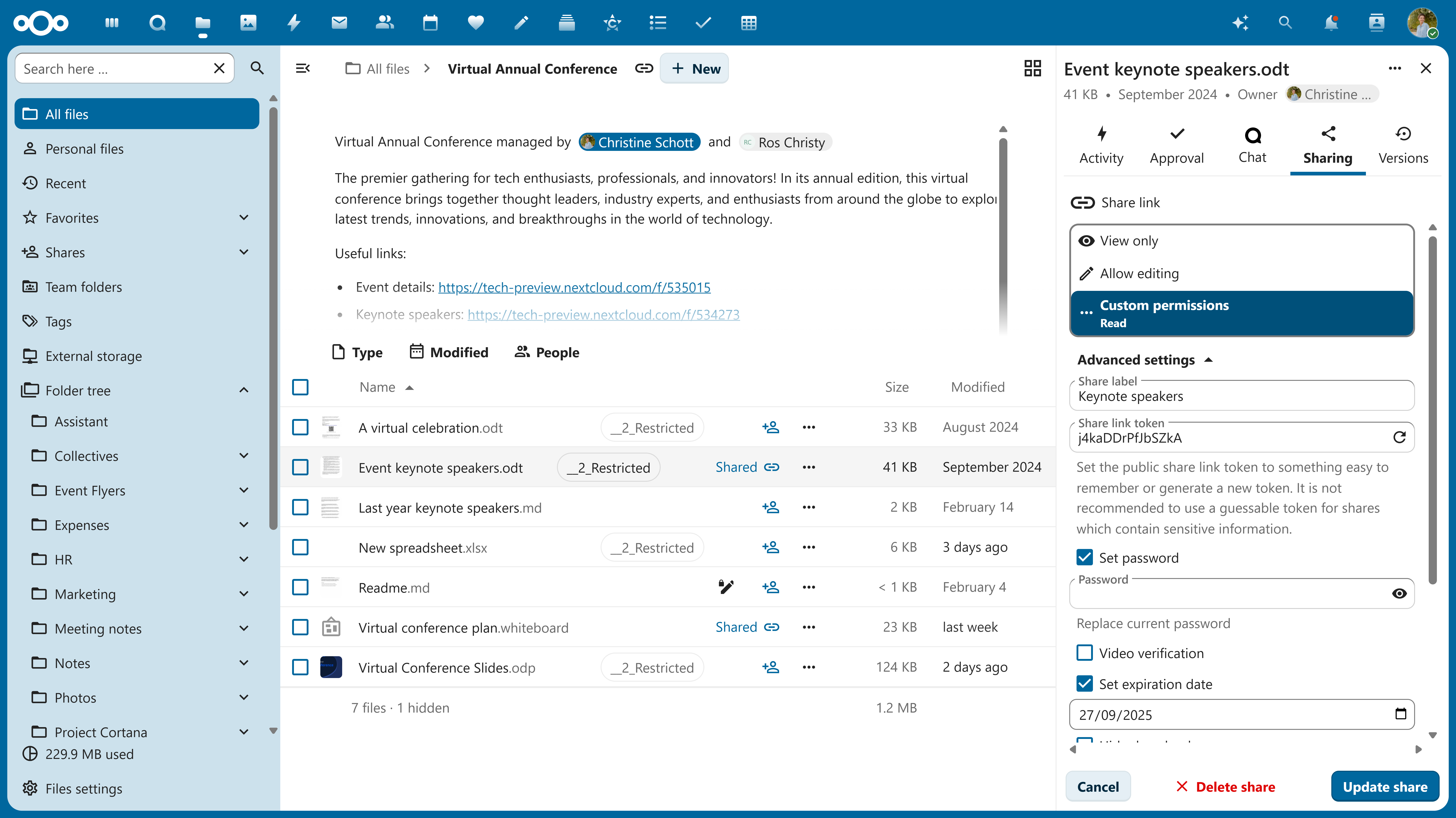 Nextcloud Files Share Link Renaming (Web)