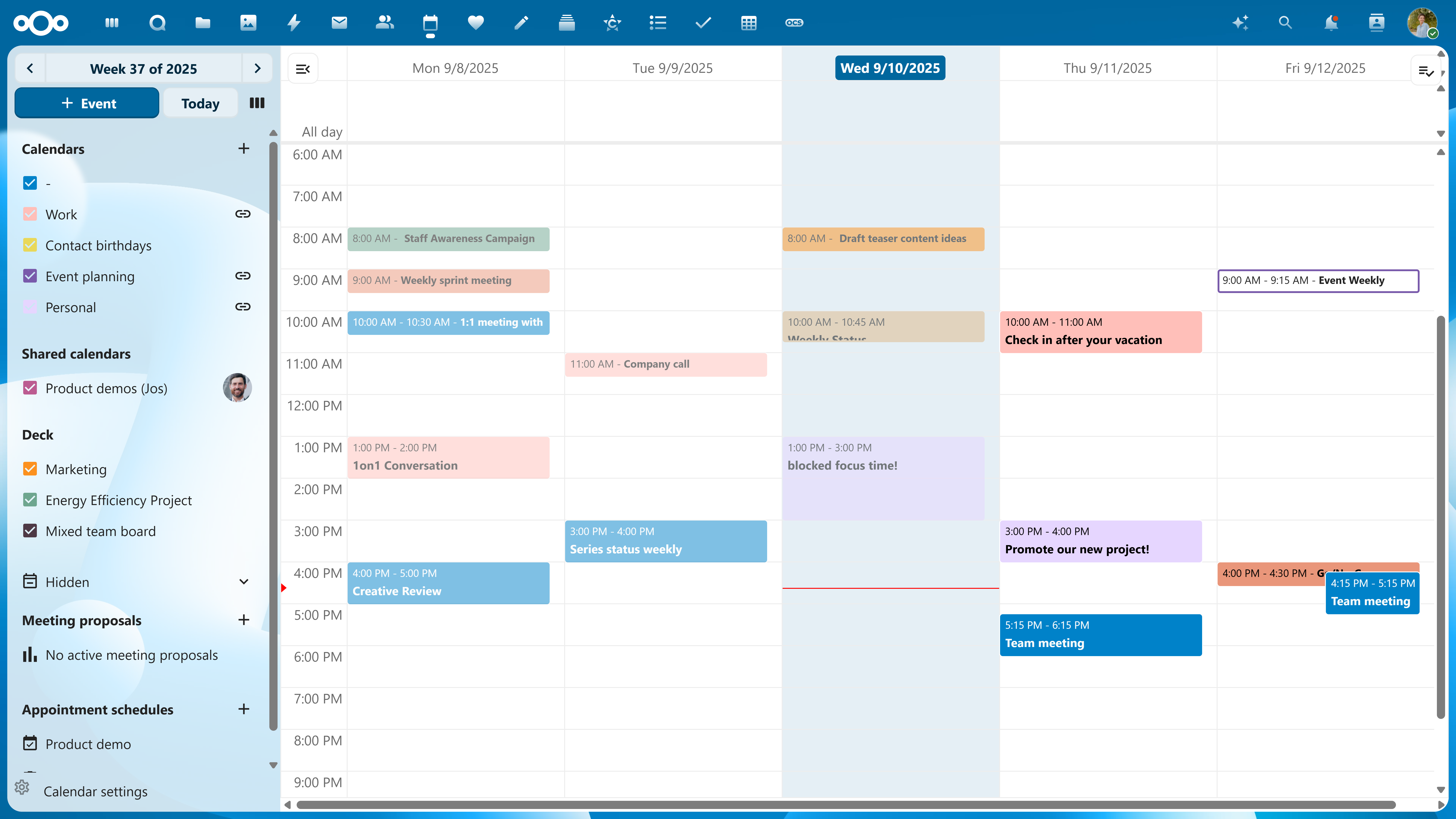 Nextcloud Groupware Apps Calendar (Web)
