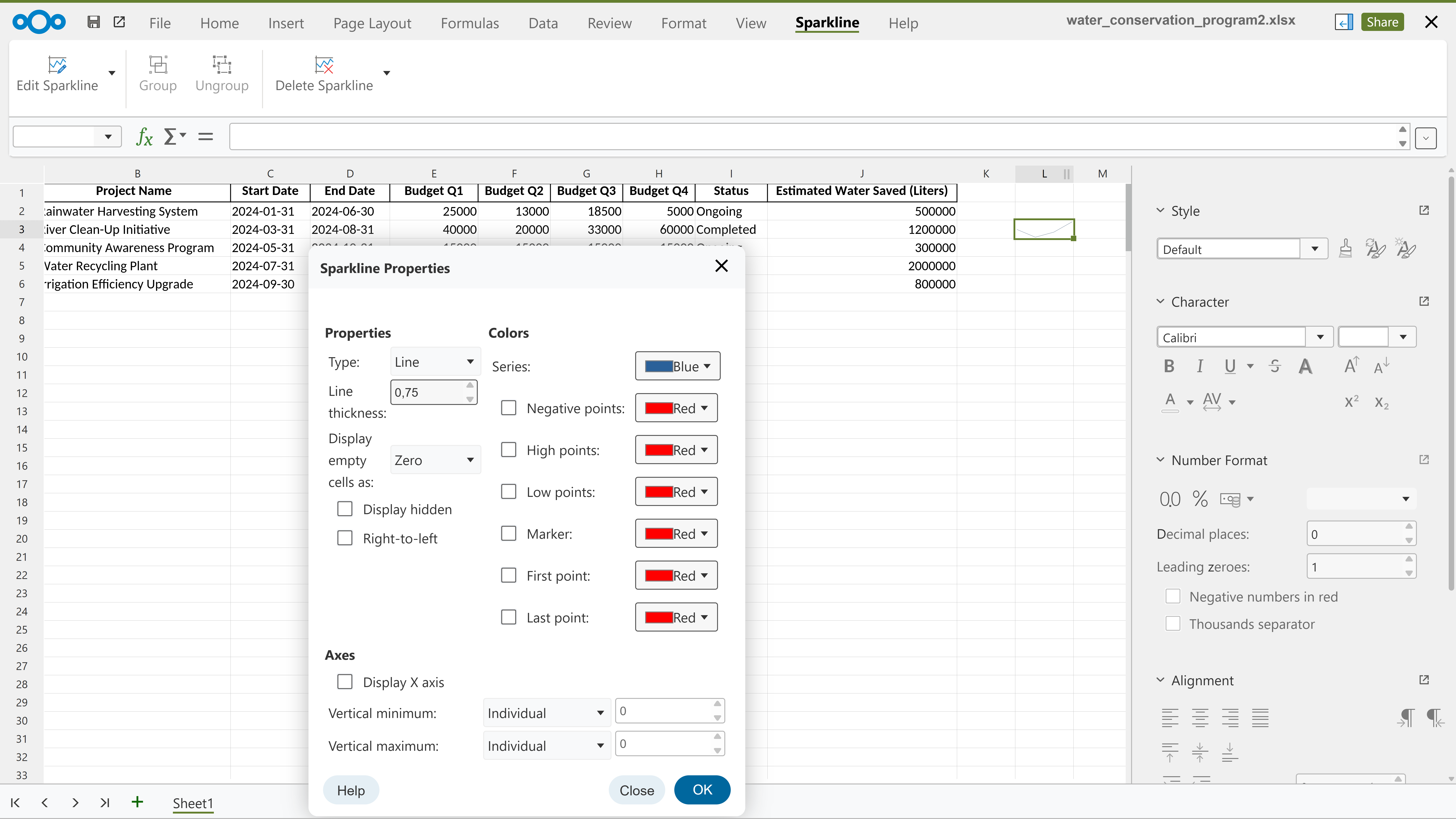 Nextcloud Office Spreadsheet (Web)