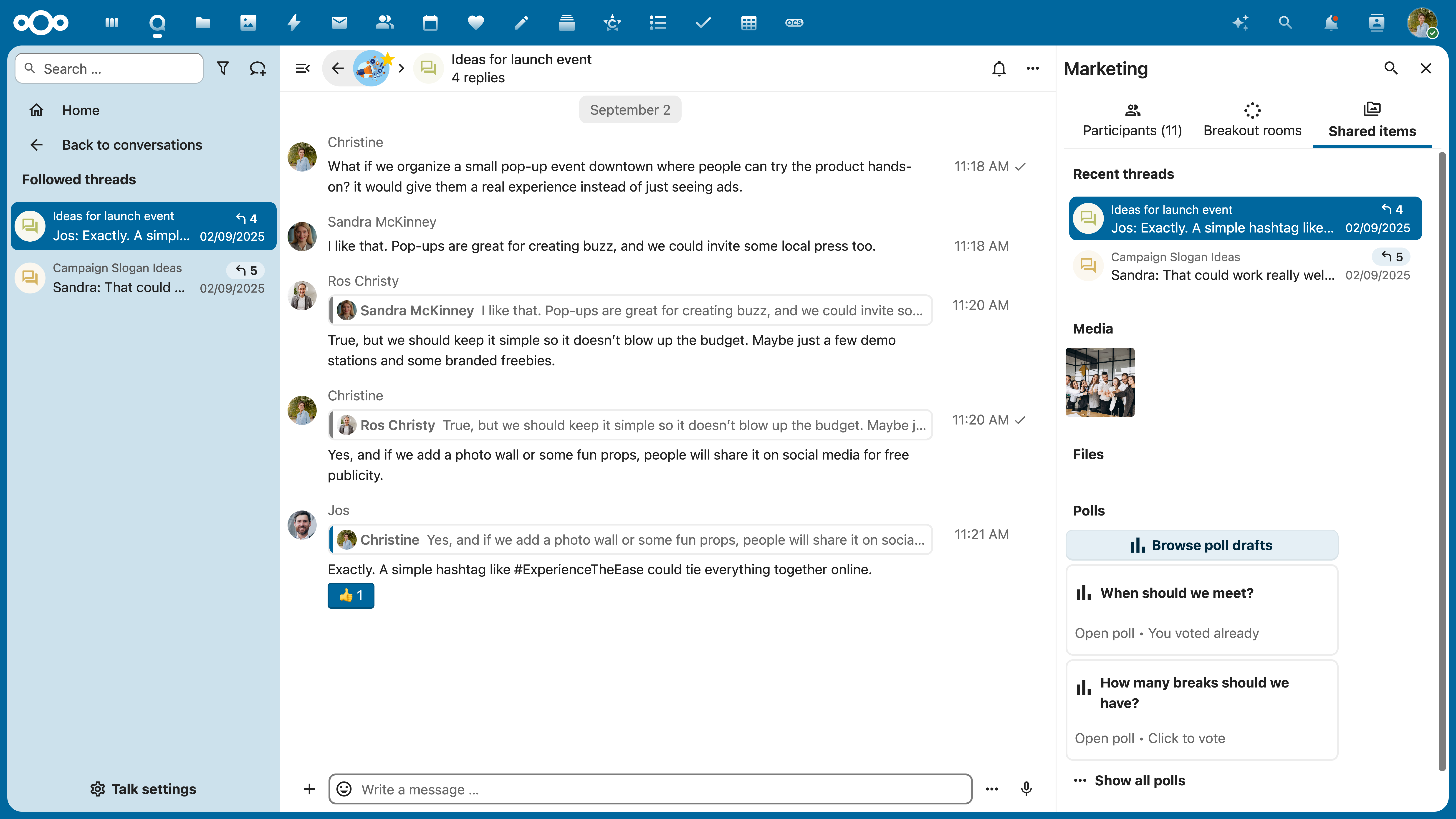 Nextcloud Threads (Web)
